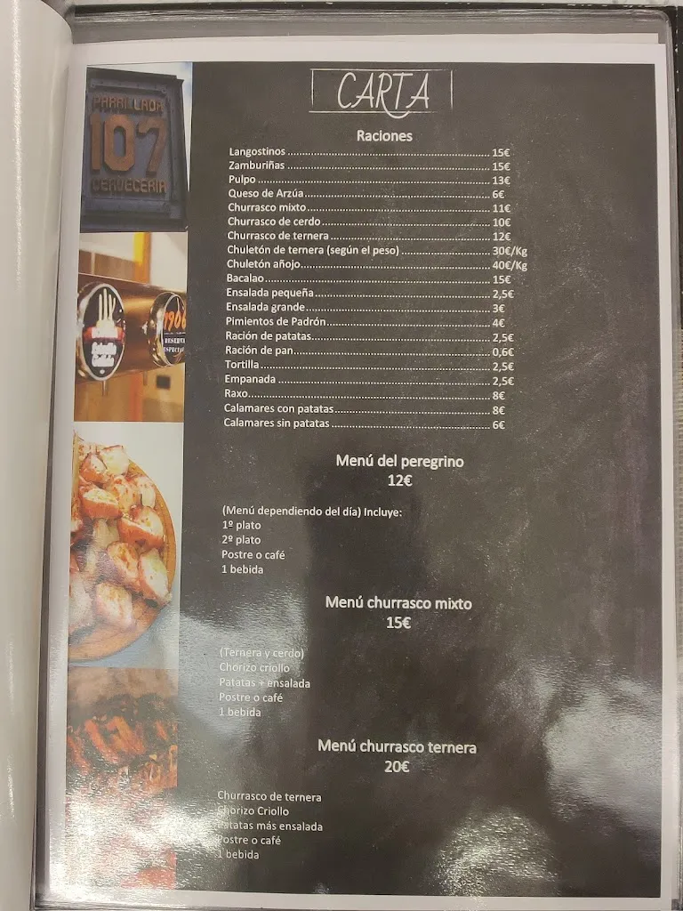 Menu_Parrillada 107 cervecería_Arzúa_immagine_1