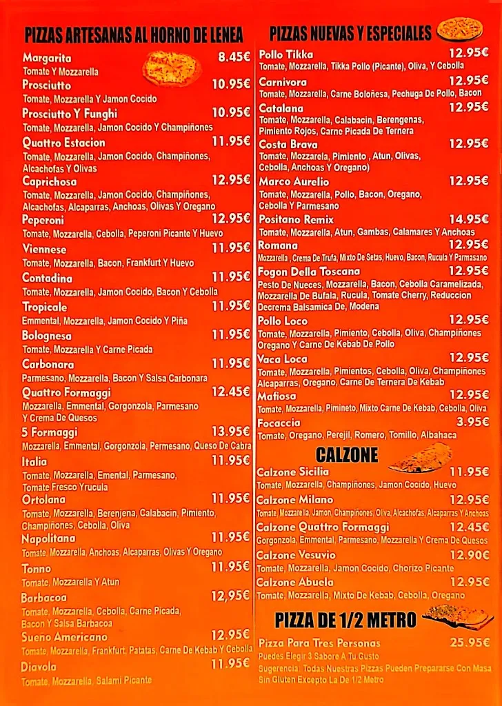 Menu_Il Fogón della Toscana - Horno de Leña, Pizzas Artesanal_Viladecans_immagine_2