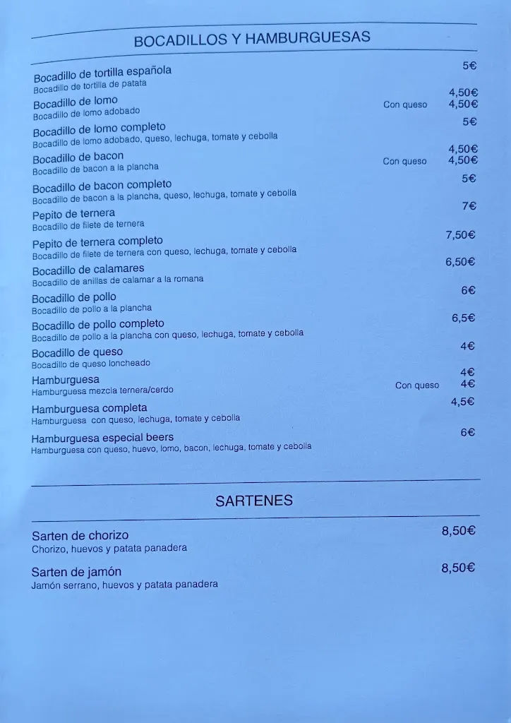 Menu_Cervecería Beer's Club_Pontedeume_image_4