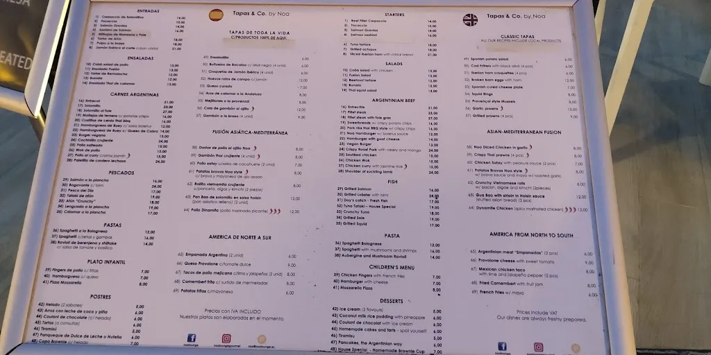Menu_Noa Lounge & Gourmet_Artea_image_3
