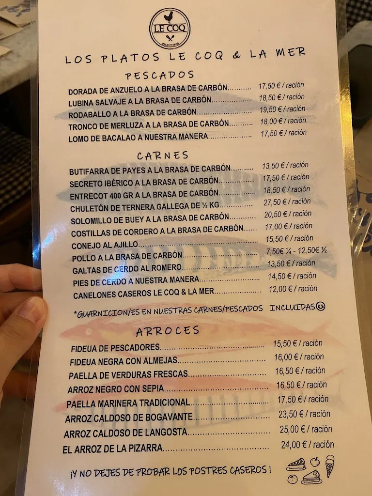 Menu_Arrosseria Restaurant Le Coq & La Mer_Vilanova i la Geltrú_image_2