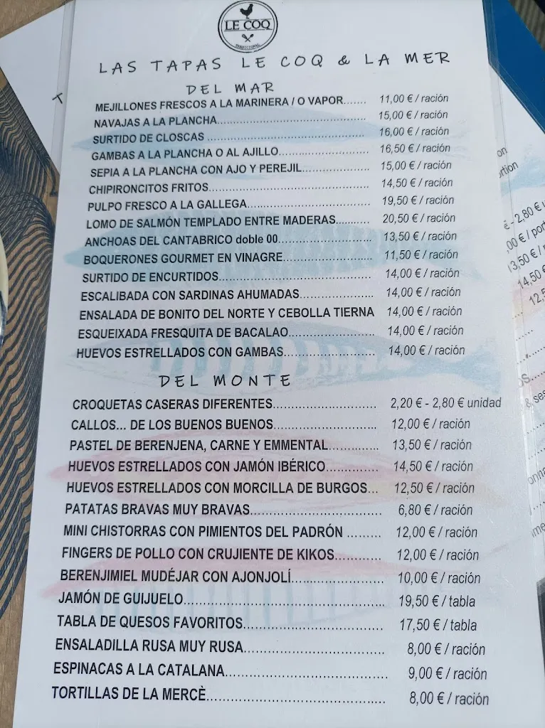 Menu_Arrosseria Restaurant Le Coq & La Mer_Vilanova i la Geltrú_image_3