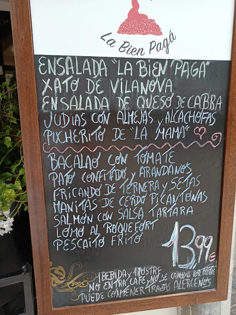 Menu_Restaurant La Bien Pagá_Vilanova i la Geltrú_image_1