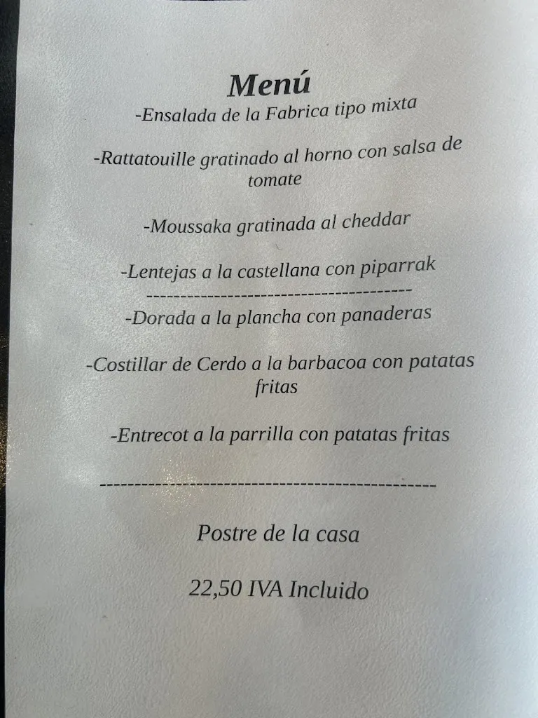 Menu_La Fábrica de Juan jatetxea_Abanto y Ciérvana-Abanto Zierbena_immagine_1