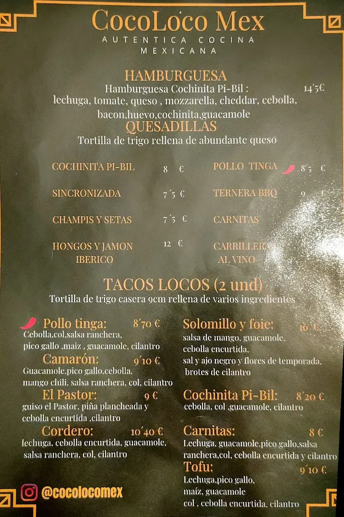 Menu_Restaurante Coco Loco Mexican Food_Amorebieta-Etxano_image_3