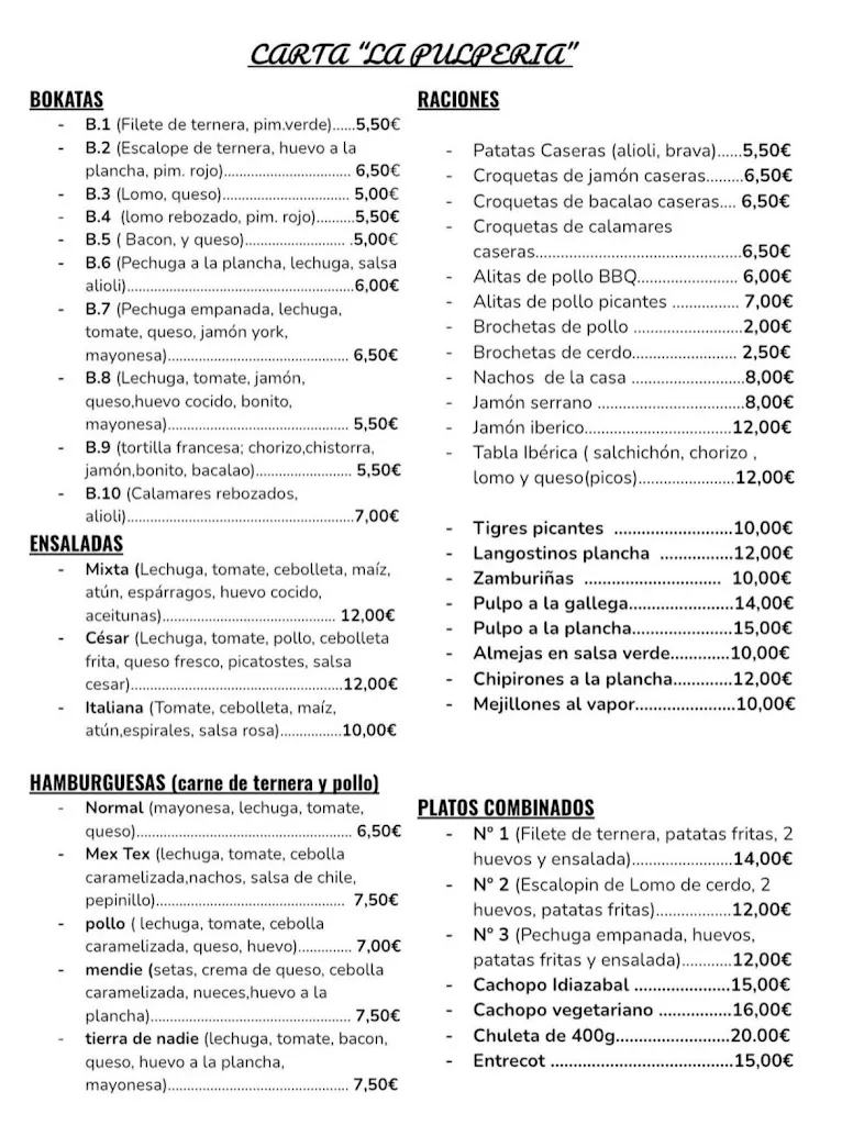 Menu_Restaurante Pulperia A Queimada_Amorebieta-Etxano_image_2