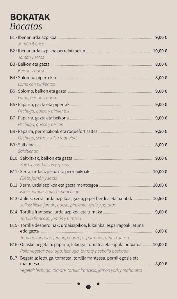 Menu_Bar Lopena Food & Drink_Amorebieta-Etxano_image_1