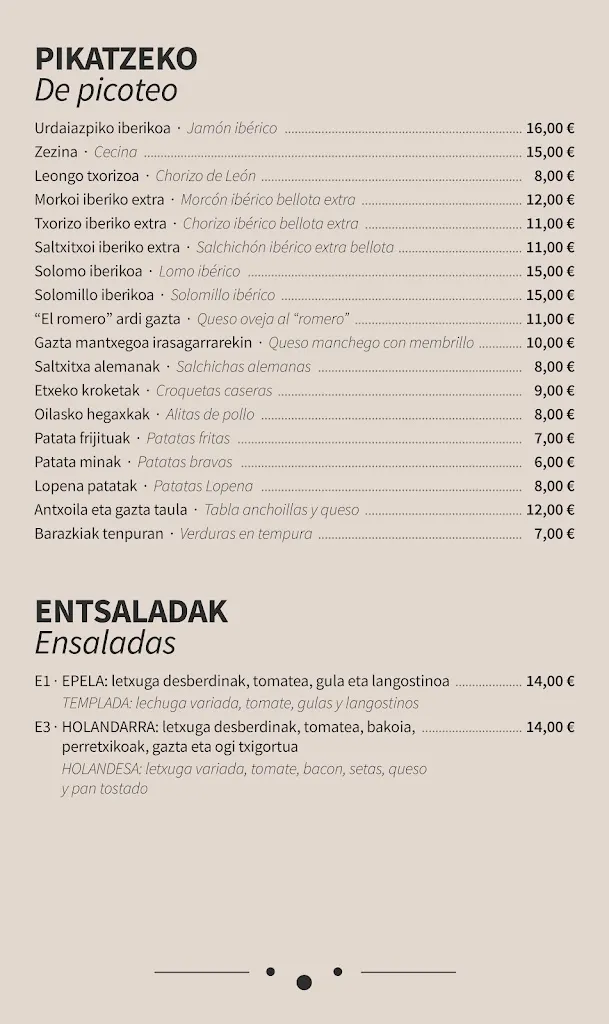 Menu_Bar Lopena Food & Drink_Amorebieta-Etxano_image_4