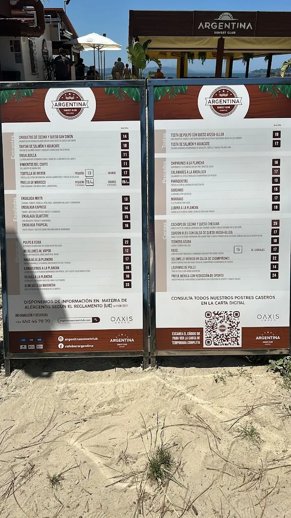 Menu_Argentina Sunset Club, Chiringuito Playa de Cabañas_Pontedeume_image_1