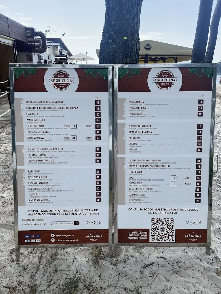 Menu_Argentina Sunset Club, Chiringuito Playa de Cabañas_Pontedeume_image_2