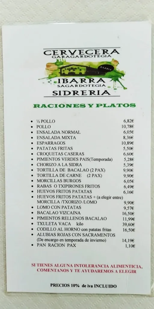 Menu_CERVECERA SIDRERÍA IBARRA SAGARDOTEGIA_Amorebieta-Etxano_image_1
