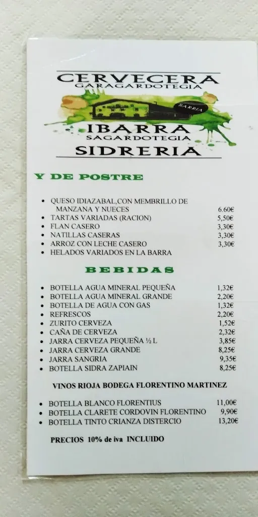 Menu_CERVECERA SIDRERÍA IBARRA SAGARDOTEGIA_Amorebieta-Etxano_image_2