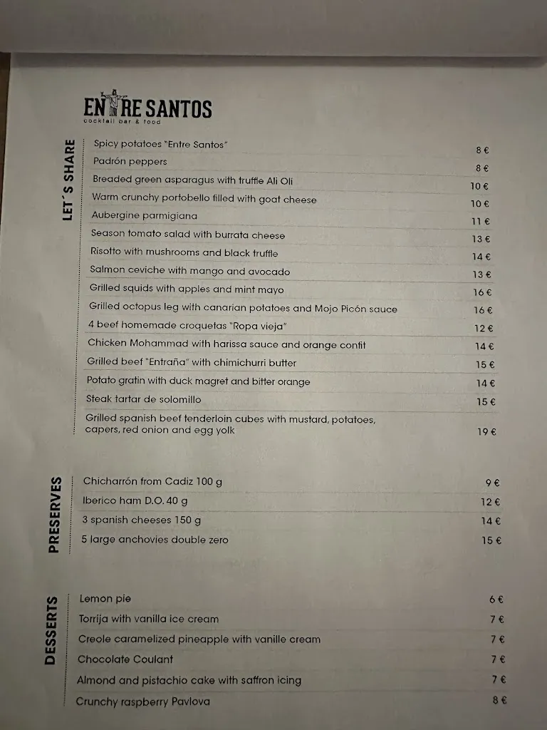 Menu_Entre Santos Cocktail Bar & Food_Santiso_immagine_1