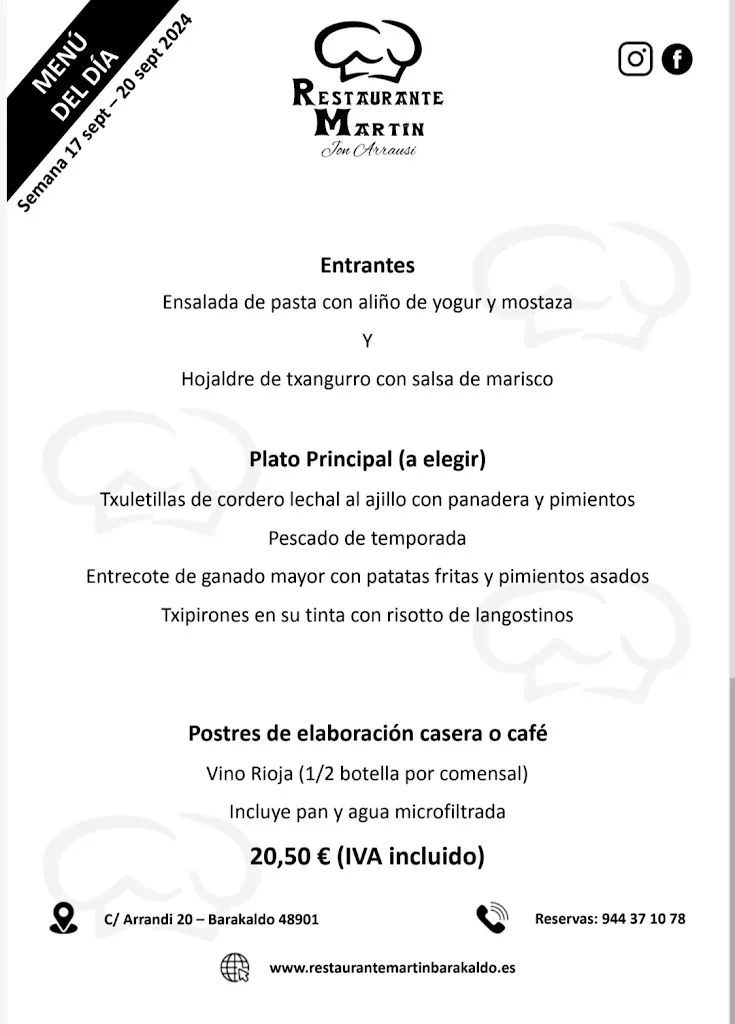 Menu_Restaurante Martin - Jon Arrausi_Barakaldo_immagine_2