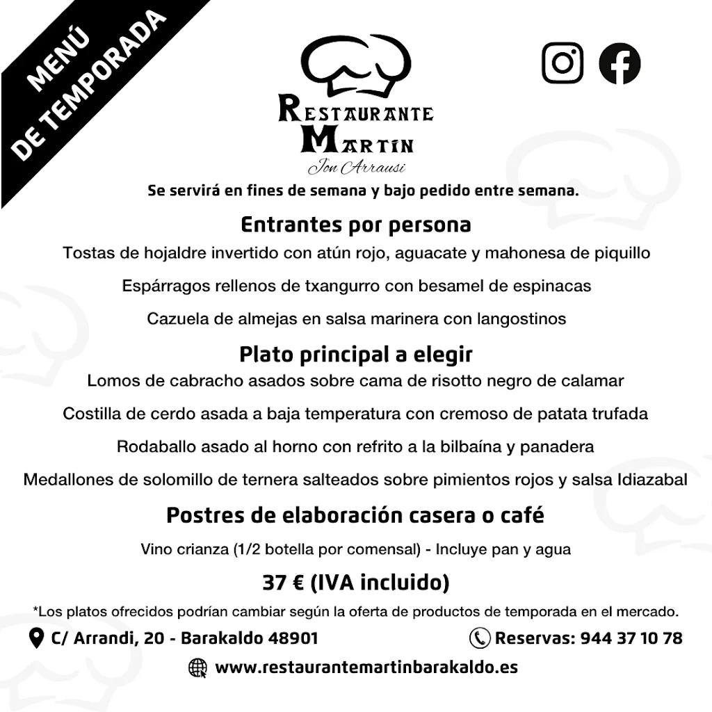 Menu_Restaurante Martin - Jon Arrausi_Barakaldo_immagine_3