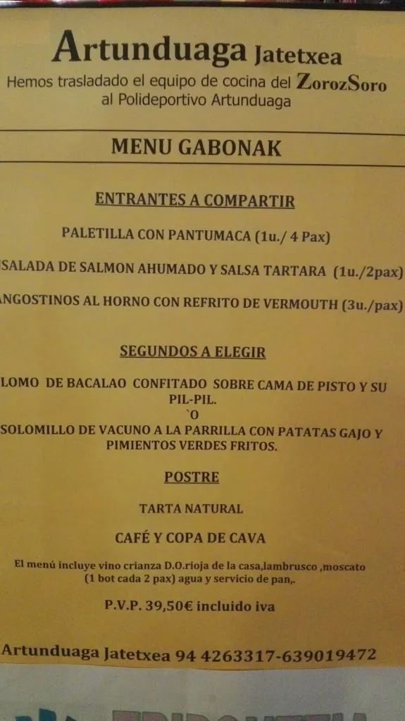 Menu_Artunduaga jatetxea_Basauri_image_1