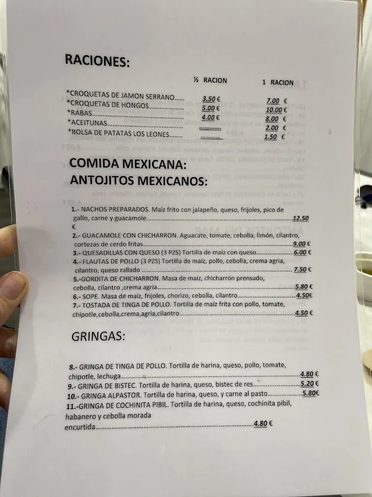 Menu_Bar On Egin Antojitos Mexicanos_Berango_immagine_3