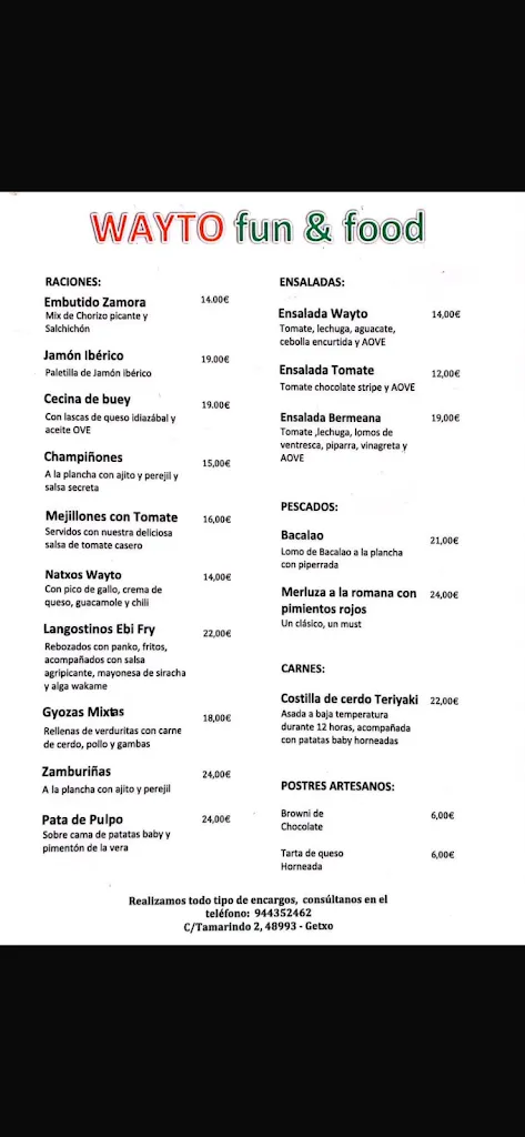 Menu_Restaurante Wayto Fun & Food Arrigunaga_Berango_image_1