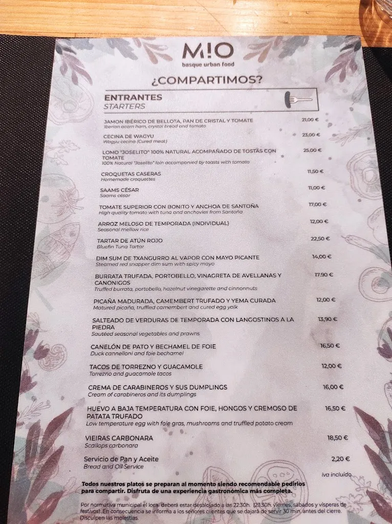 Menu_Mio Basque Urban Food_Bilbao_image_2