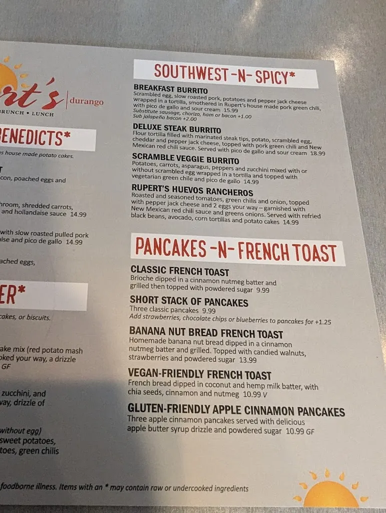 Menu_Rupert's Durango_Durango_image_1