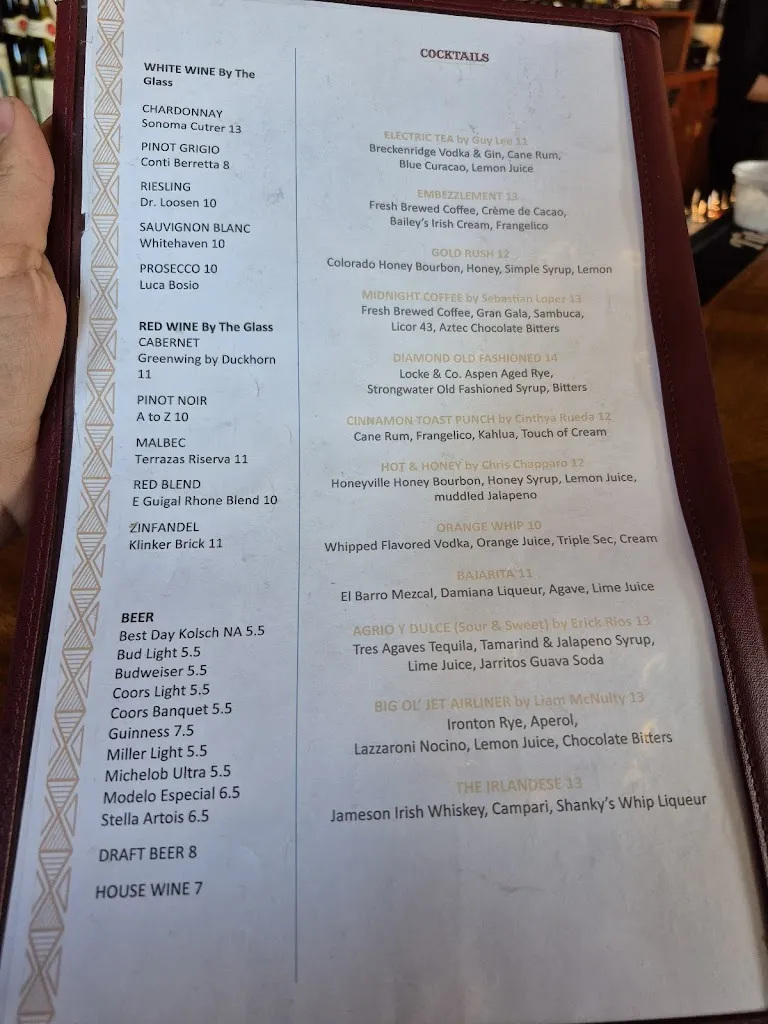 Menu_Diamond Belle Saloon_Durango_image_1