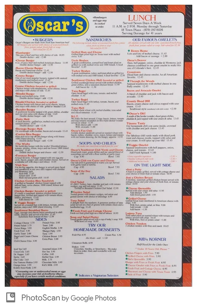 Menu_Oscar's Cafe_Durango_image_2