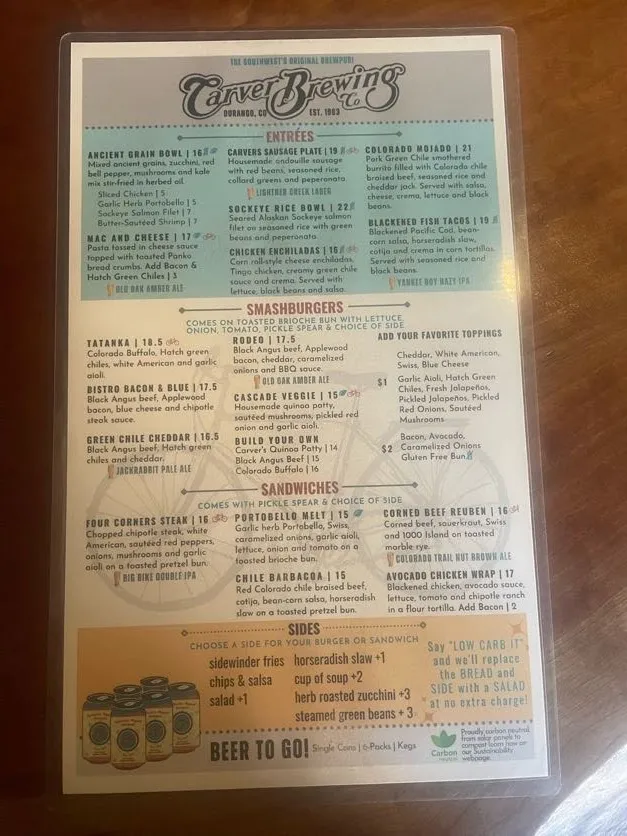 Menu_Carver Brewing Co._Durango_image_1