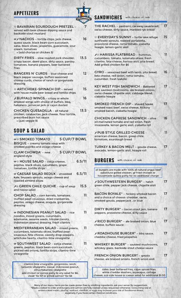 Menu_Steamworks Brewing Company_Durango_image_1
