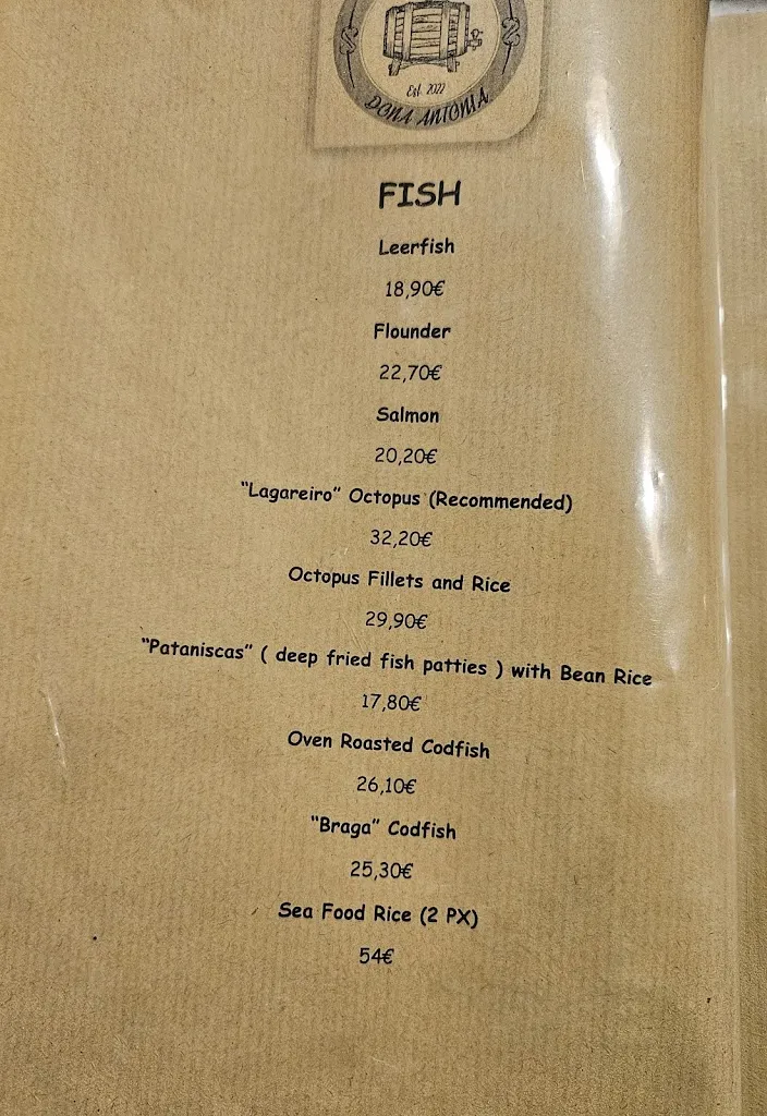 Menü_Adega Dona Antónia_Ribeira_Bild_1
