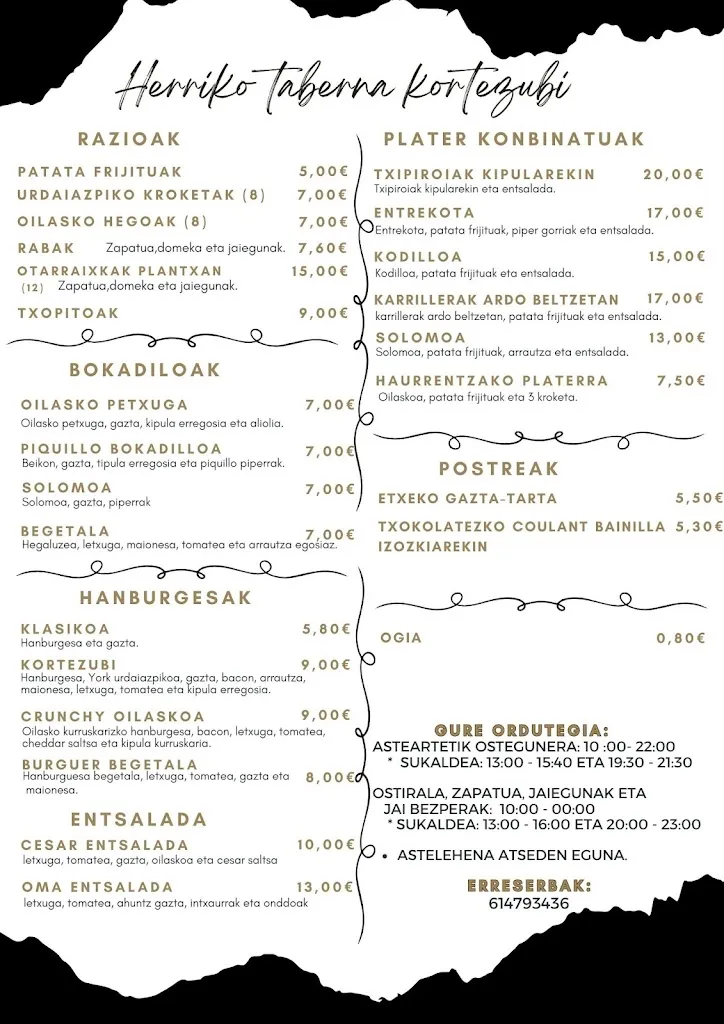 Menü_Herriko Taberna Kortezubi_Kortezubi_Bild_2
