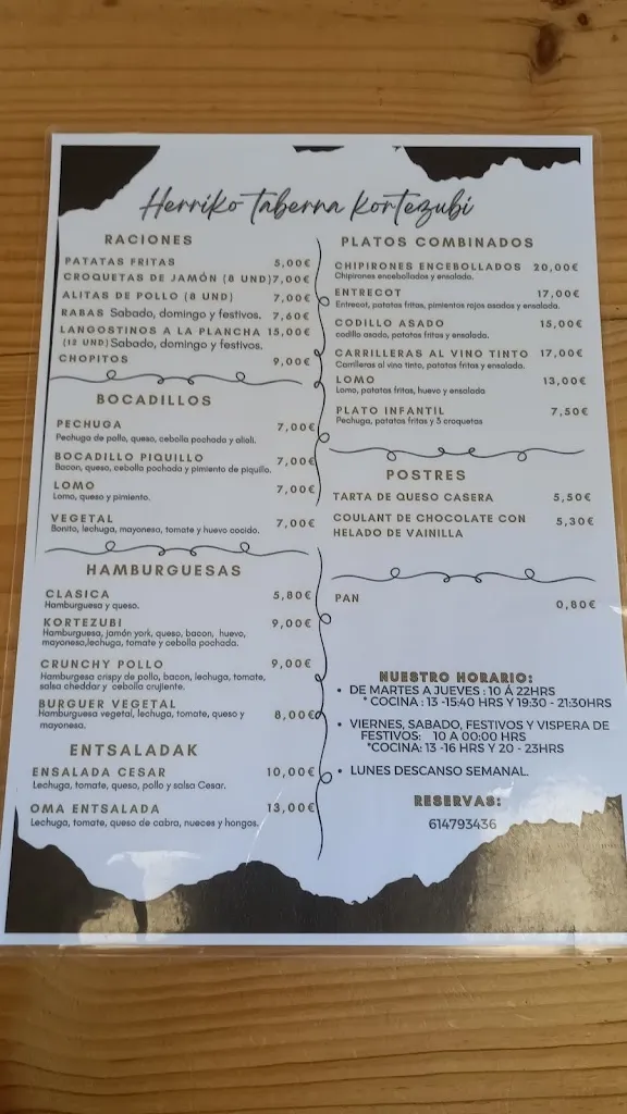 Menü_Herriko Taberna Kortezubi_Kortezubi_Bild_3