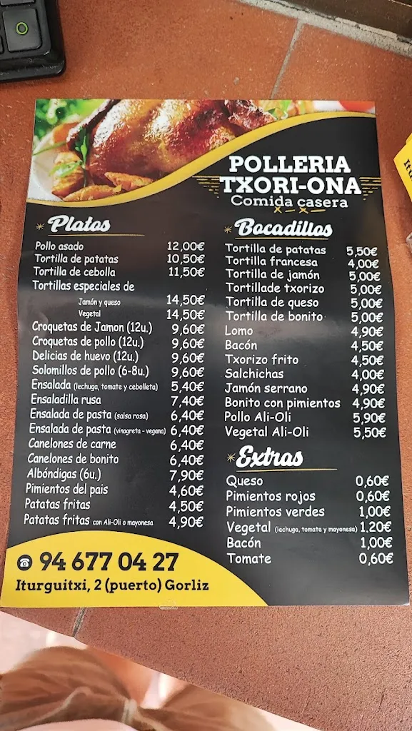 Menu_Pollería Txori Ona_Gorliz_image_1