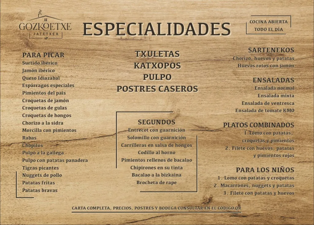 Menu_Gozkoetxe Jatetxea - Especialidad en Katxopos y Chuletas._Loiu_immagine_1