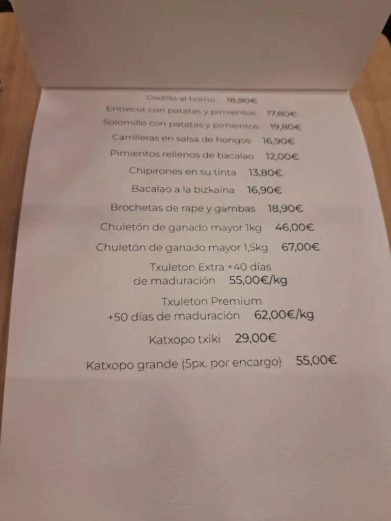 Menu_Gozkoetxe Jatetxea - Especialidad en Katxopos y Chuletas._Loiu_immagine_4
