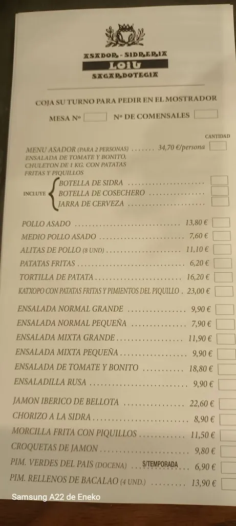 Menu_Asador Sidrería Loiu_Loiu_immagine_2