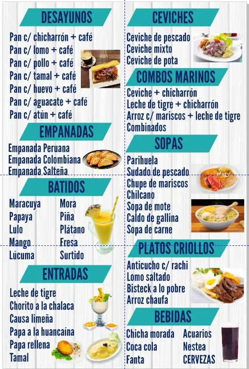Menu_cevicheria Mar y Tierra_Mañaria_image_1