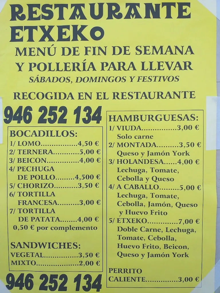Menu_Restaurante Pollería Etxeko_Muxika_immagine_4