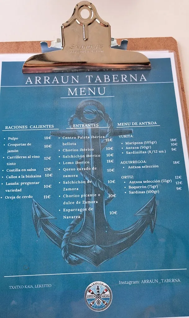 Menu_ARRAUN TABERNA_Lekeitio_image_2