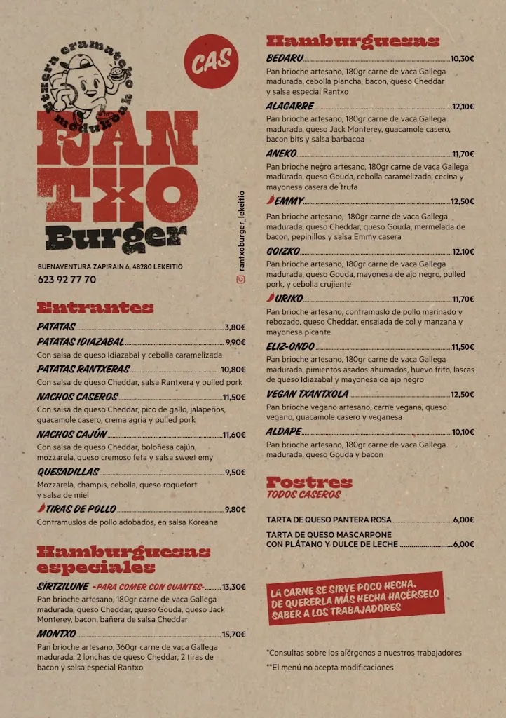 Menu_Rantxo Burger Lekeitio_Lekeitio_immagine_2