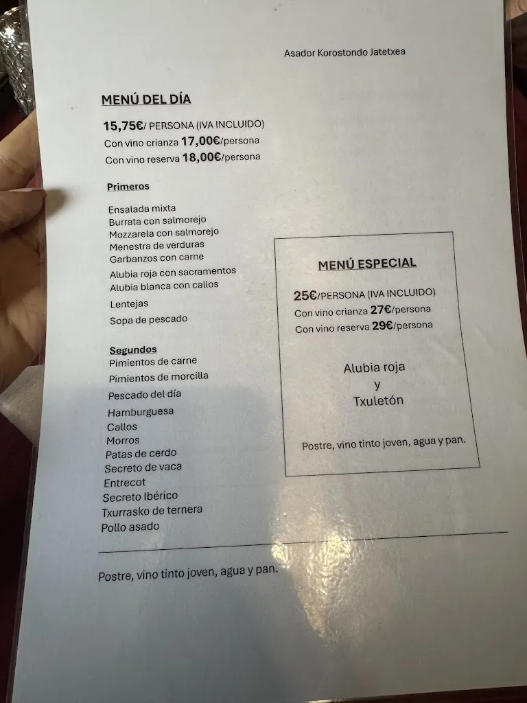 Menu_Restaurante Korostondo Jatetxea_Otxandio_image_1