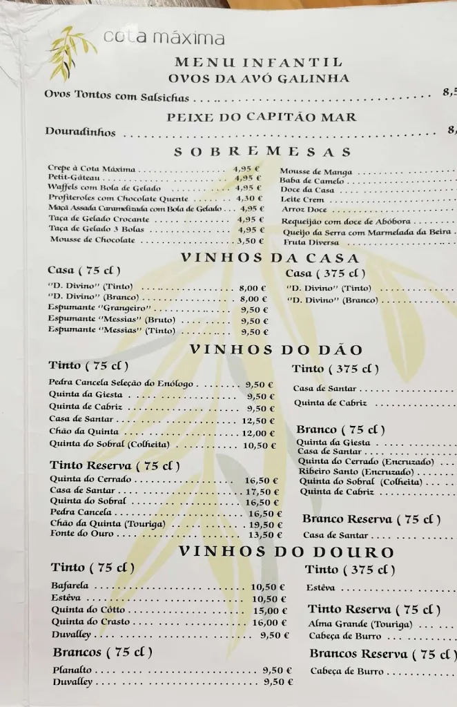 Menu_Cota Máxima_Santa Comba_immagine_1