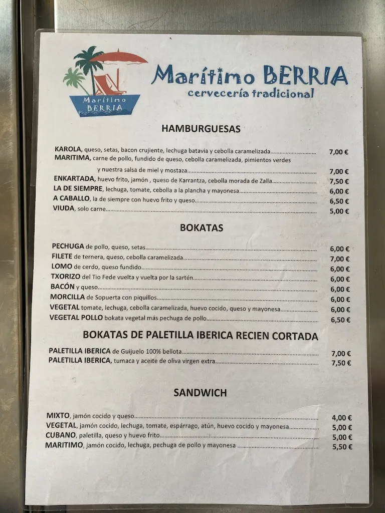 Menu_Maritimo Berria - Piscinas_Sopuerta_immagine_1
