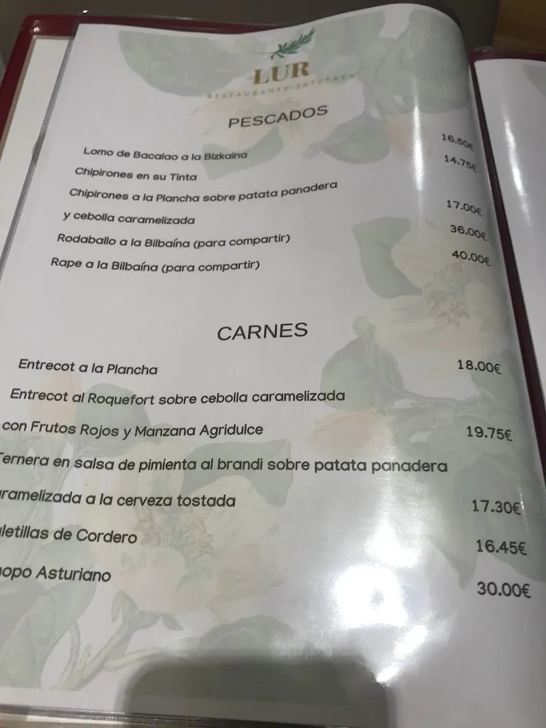 Menu_Restaurante LUR Jatetxe_Urduña/Orduña_image_1