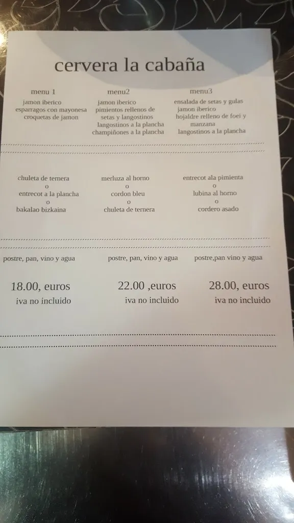 Menu_LA CABAÑA DEL TIO TOM portugalete_Portugalete_image_2