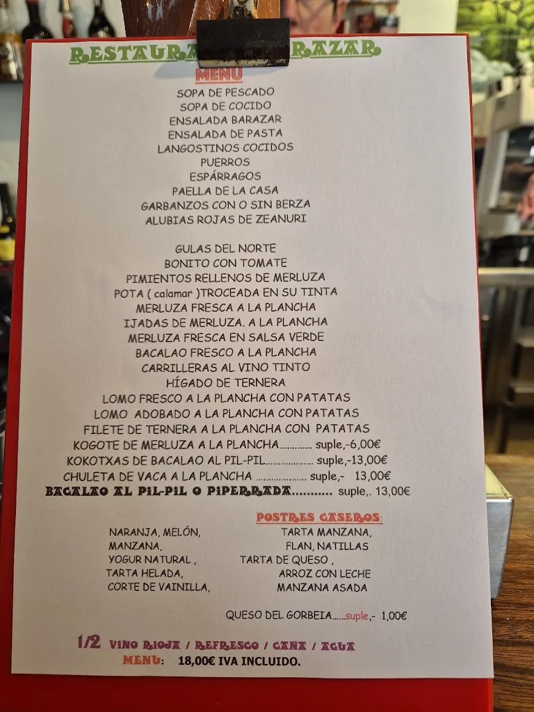 Menu_Bar Restaurante Barazar S.L_Zeanuri_immagine_1