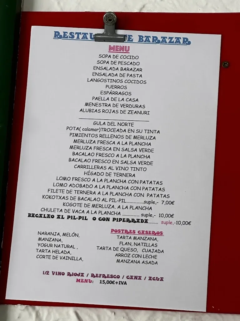 Menu_Bar Restaurante Barazar S.L_Zeanuri_immagine_4