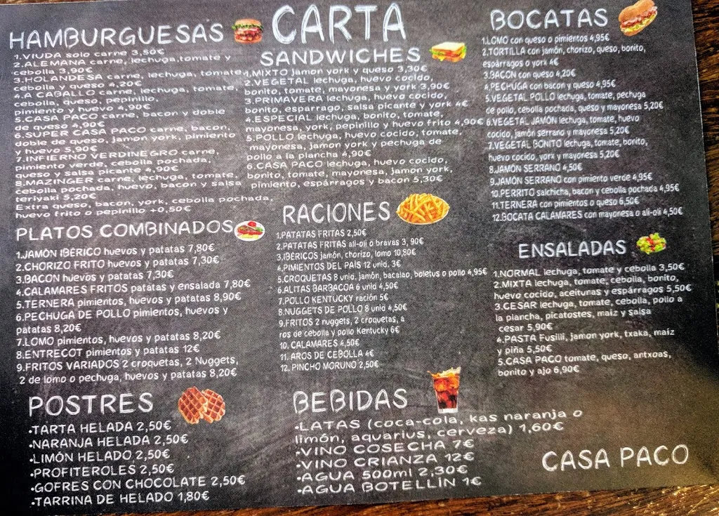 Menu_Casa Paco Hamburguesería & Bar_Sestao_immagine_3