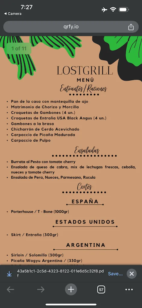 Menu_Restaurante Argentino Madrid Lost Grill | Steakhouse|_Ares_image_4