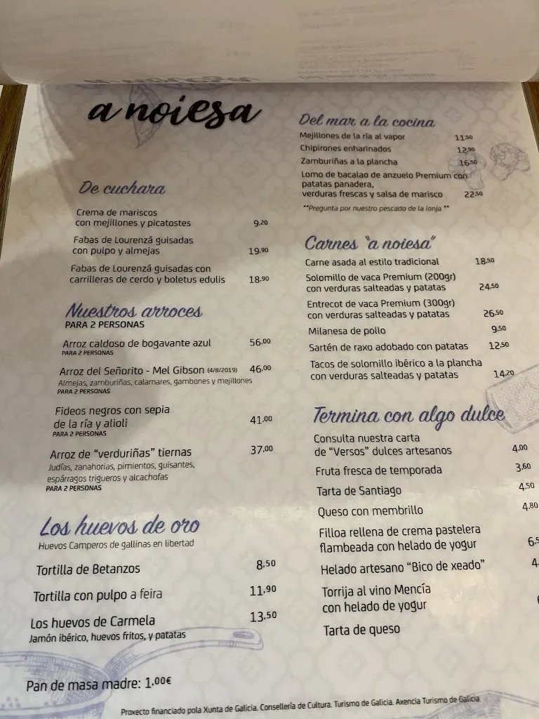 Menu_A Noiesa Casa de Comidas_Santiago de Compostela_immagine_1