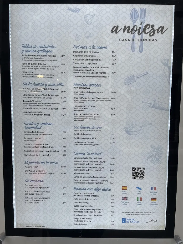 Menu_A Noiesa Casa de Comidas_Santiago de Compostela_immagine_2
